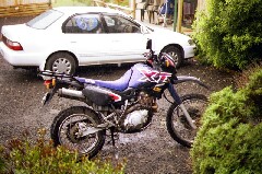 Moped im Regen